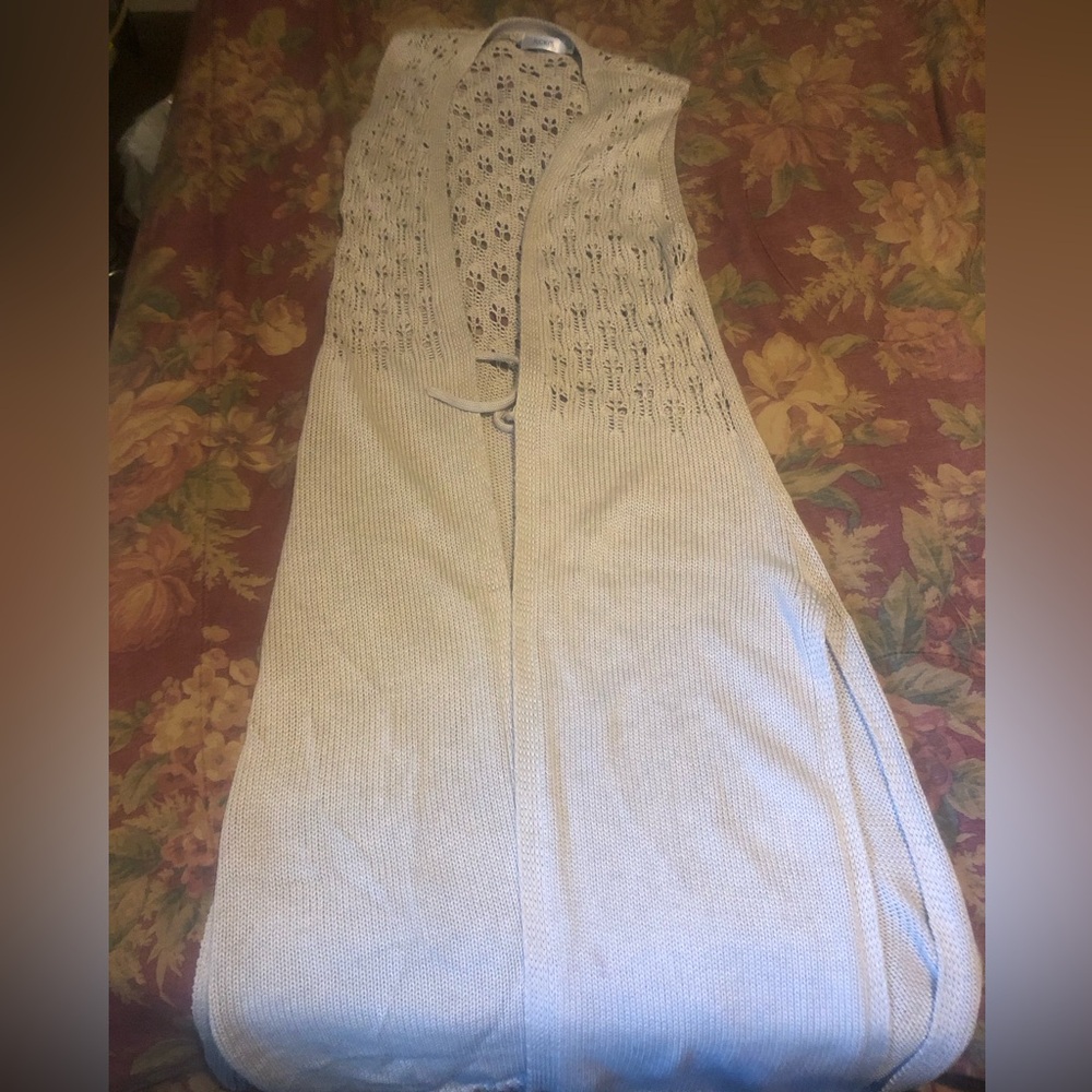 Rickis long beige crochet pull over